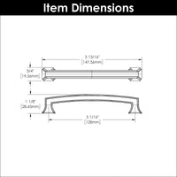 Bridges Collection Pull 5-1/16'' cc Brushed Golden Brass Finish P3233-BGB