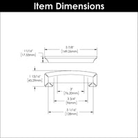Bridges Collection Cup Pull 3'', 3-3/4'' & 5-1/16'' (128mm) cc Brushed Golden Brass Finish P3234-BGB