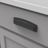 Bridges Collection Cup Pull 3'', 3-3/4'' & 5-1/16'' (128mm) cc Matte Black Finish P3234-MB