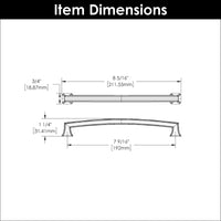 Bridges Collection Pull 7-9/16'' cc Brushed Golden Brass Finish P3236-BGB