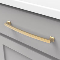 Bridges Collection Pull 8-13/16'' cc Brushed Golden Brass Finish P3237-BGB