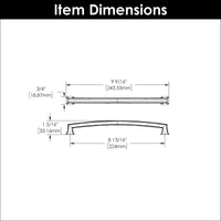 Bridges Collection Pull 8-13/16'' cc Brushed Golden Brass Finish P3237-BGB