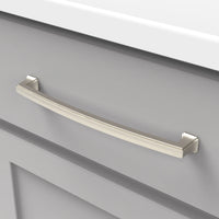 Bridges Collection Pull 8-13/16'' cc Satin Nickel Finish P3237-SN