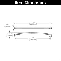 Bridges Collection Pull 12'' cc Matte Black Finish P3238-MB