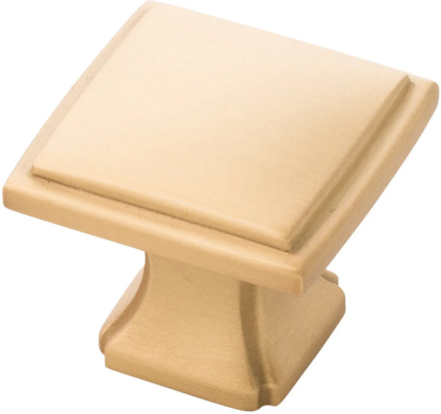 Bridges Collection Knob 1-1/4'' Square Brushed Golden Brass Finish P3240-BGB