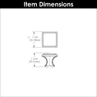 Bridges Collection Knob 1-1/4'' Square Chrome Finish P3240-CH