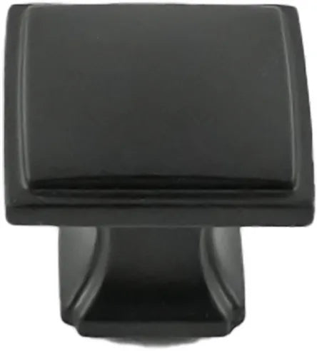 Bridges Collection Knob 1-1/4'' Square Matte Black Finish P3240-MB