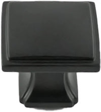 Bridges Collection Knob 1-1/4'' Square Matte Black Finish P3240-MB