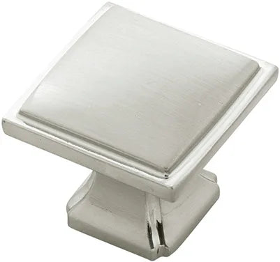 Bridges Collection Knob 1-1/4'' Square Satin Nickel Finish P3240-SN
