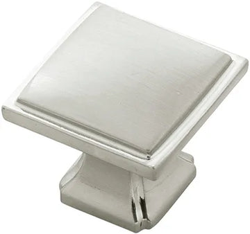 Bridges Collection Knob 1-1/4'' Square Satin Nickel Finish P3240-SN