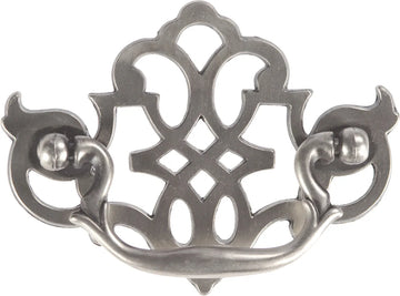 Manor House Collection Backplate Pull 3'' cc Silver Stone Finish P329-ST