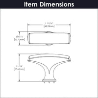 Greenwich Collection Knob 1-3/4'' x 1/2'' Stainless Steel Finish P3372-SS