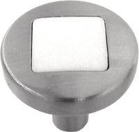 Loft Collection Knob 1'' Diameter Satin Nickel with White Matte Finish P3440-SNWM
