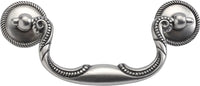 Manor House Collection Rosette Backplate Pull 3-1/2'' cc Silver Stone Finish P3477-ST