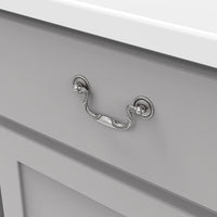 Manor House Collection Rosette Backplate Pull 3-1/2'' cc Silver Stone Finish P3477-ST