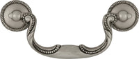 Manor House Collection Rosette Backplate Pull 3-1/2'' cc Silver Stone Finish P3477-ST