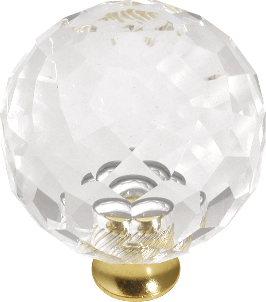 Crystal Palace Collection Knob 1-3/8'' Diameter Crysacrylic with Polished Brass Finish P35-CA3