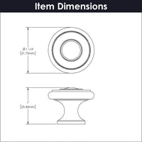 Cottage Collection Knob 1-1/4'' Diameter Oil-Rubbed Bronze Finish P3500-10B