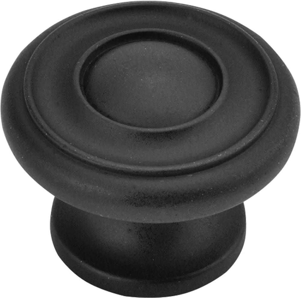 Cottage Collection Knob 1-1/2'' Diameter Matte Black Finish P3501-MB