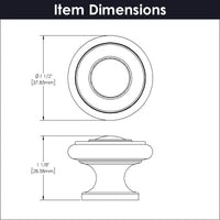 Cottage Collection Knob 1-1/2'' Diameter Stainless Steel Finish P3501-SS