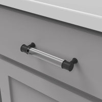 Midway Collection Pull 5-1/16'' cc Crysacrylic with Matte Black Finish P3635-CAMB