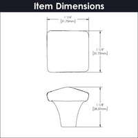 Carbonite Collection Knob 1-1/4'' Square Black Iron Finish P3670-BI