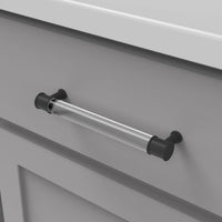 Midway Collection Pull 6-5/16'' cc Crysacrylic with Matte Black Finish P3702-CAMB