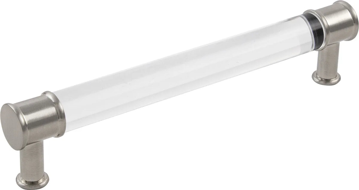 Midway Collection Pull 6-5/16'' cc Crysacrylic with Satin Nickel Finish P3702-CASN