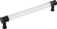 Midway Collection Pull 7-9/16'' cc Crysacrylic with Matte Black Finish P3703-CAMB