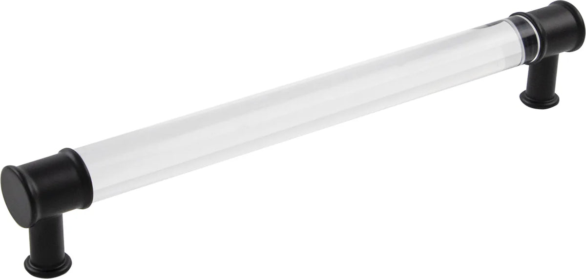 Midway Collection Pull 8-13/16'' cc Crysacrylic with Matte Black Finish P3704-CAMB