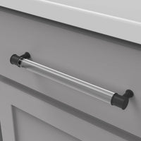 Midway Collection Pull 8-13/16'' cc Crysacrylic with Matte Black Finish P3704-CAMB
