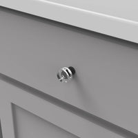 Midway Collection Knob 1'' Diameter Crysacrylic with Matte Black Finish P3708-CAMB