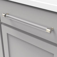 Midway Collection Pull 12'' cc Crysacrylic with Satin Nickel Finish P3711-CASN