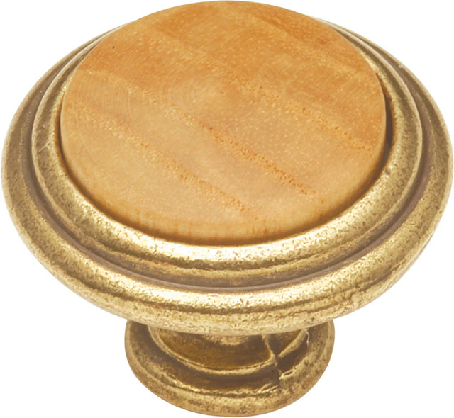 Woodgrain Collection Knob 1-5/16'' Diameter Lancaster Hand Polished & Oak Finish P415-OAK