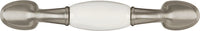 Tranquility Collection Pull 3'' cc Satin Nickel with White Finish P744-SNW