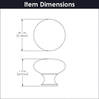 Cottage Collection Knob 1-1/4'' Diameter Stainless Steel Finish P771-SS