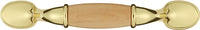 Woodgrain Collection Pull 3'' cc Polished Brass & Natural Maple Finish P794-NM