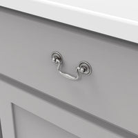 Manor House Collection Rosette Backplate Pull 2-1/2'' cc Silver Stone Finish P8048-ST