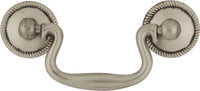 Manor House Collection Rosette Backplate Pull 2-1/2'' cc Silver Stone Finish P8048-ST