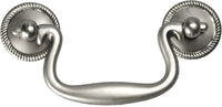Manor House Collection Rosette Backplate Pull 3'' cc Silver Stone Finish P8049-ST