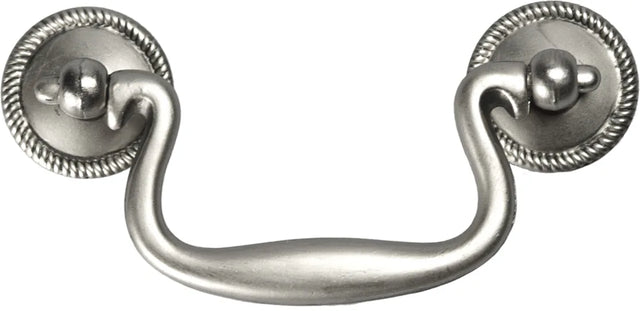 Manor House Collection Rosette Backplate Pull 3'' cc Silver Stone Finish P8049-ST