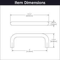 Wire Pulls Collection Pull 3'' cc Matte Black Finish PW553-MB