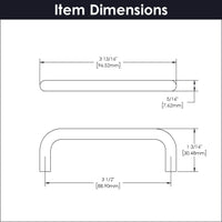 Wire Pulls Collection Pull 3-1/2'' cc Satin Nickel Finish PW554-SN