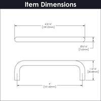 Wire Pulls Collection Pull 4'' cc Satin Nickel Finish PW555-SN