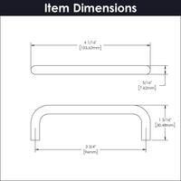 Wire Pulls Collection Pull 3-3/4'' cc Satin Nickel Finish PW596-SN