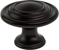 Traditional Advantage Four Matte Black Ringed Knob 0935-155-P
