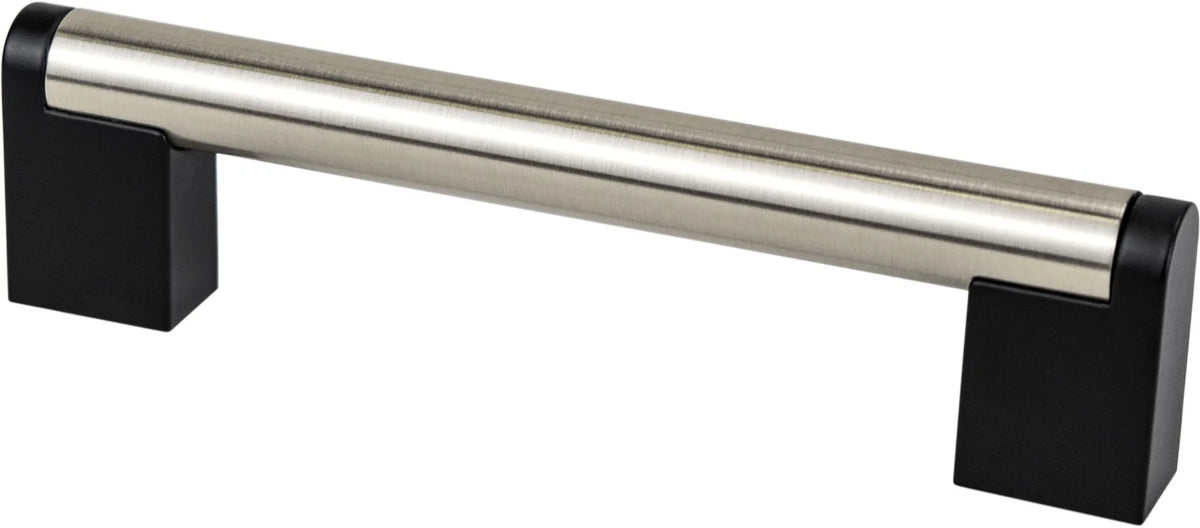 Studio Remix 128mm CC Brushed Nickel and Matte Black Pull 2185-9BPN55-P