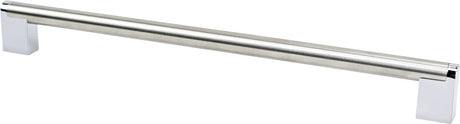 Studio Remix 12 inch CC Brushed Nickel and Polished Chrome Appliance Pull 2198-9BPN26-P