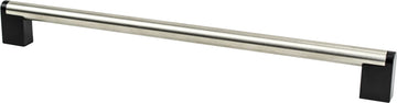 Studio Remix 12 inch CC Brushed Nickel and Matte Black Appliance Pull 2200-9BPN55-P