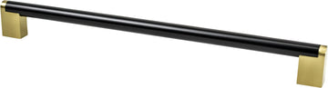Studio Remix 12 inch CC Matte Black and Modern Brushed Gold Appliance Pull 2202-955MDB-P